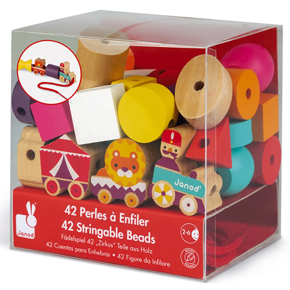 Janod Stringable Circus-Themed Beads