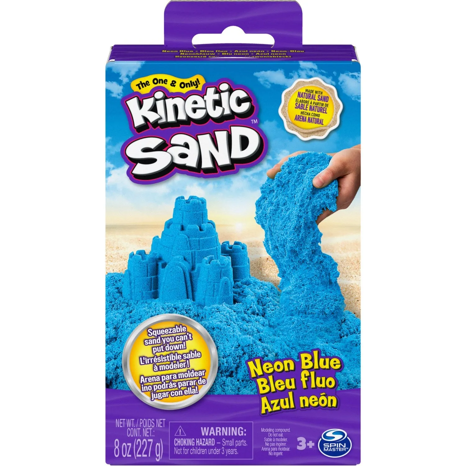 Kinetic Sand Blue Neon Box With Primary Colours