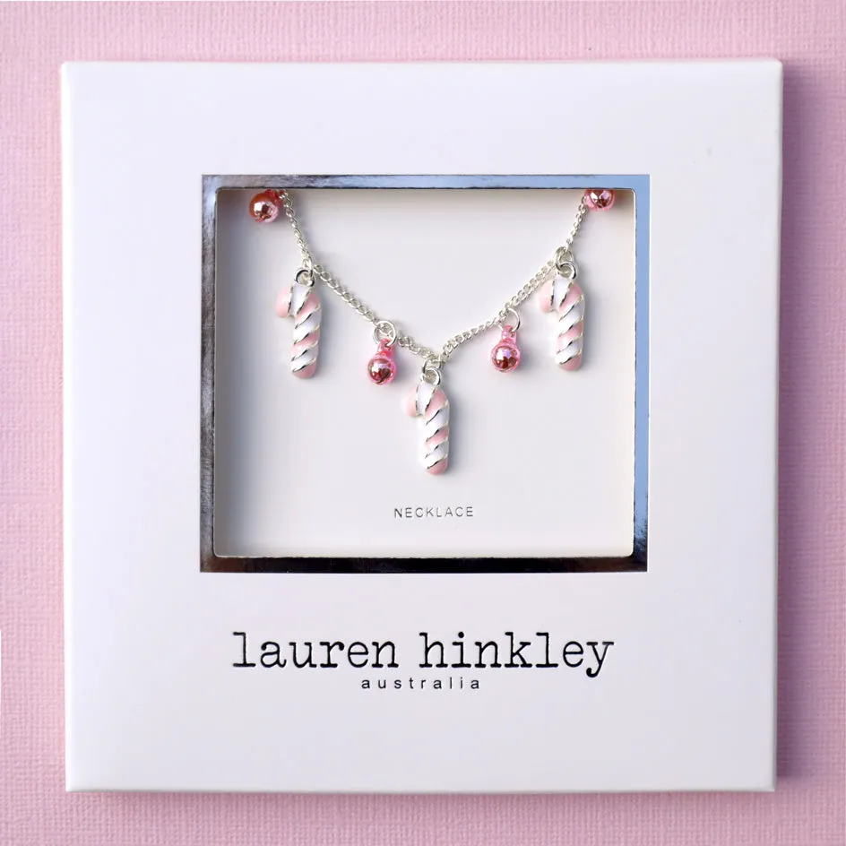 Lauren Hinkley Christmas Necklace | Candy Cane Bells