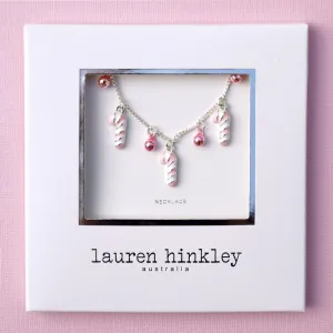Lauren Hinkley Christmas Necklace | Candy Cane Bells