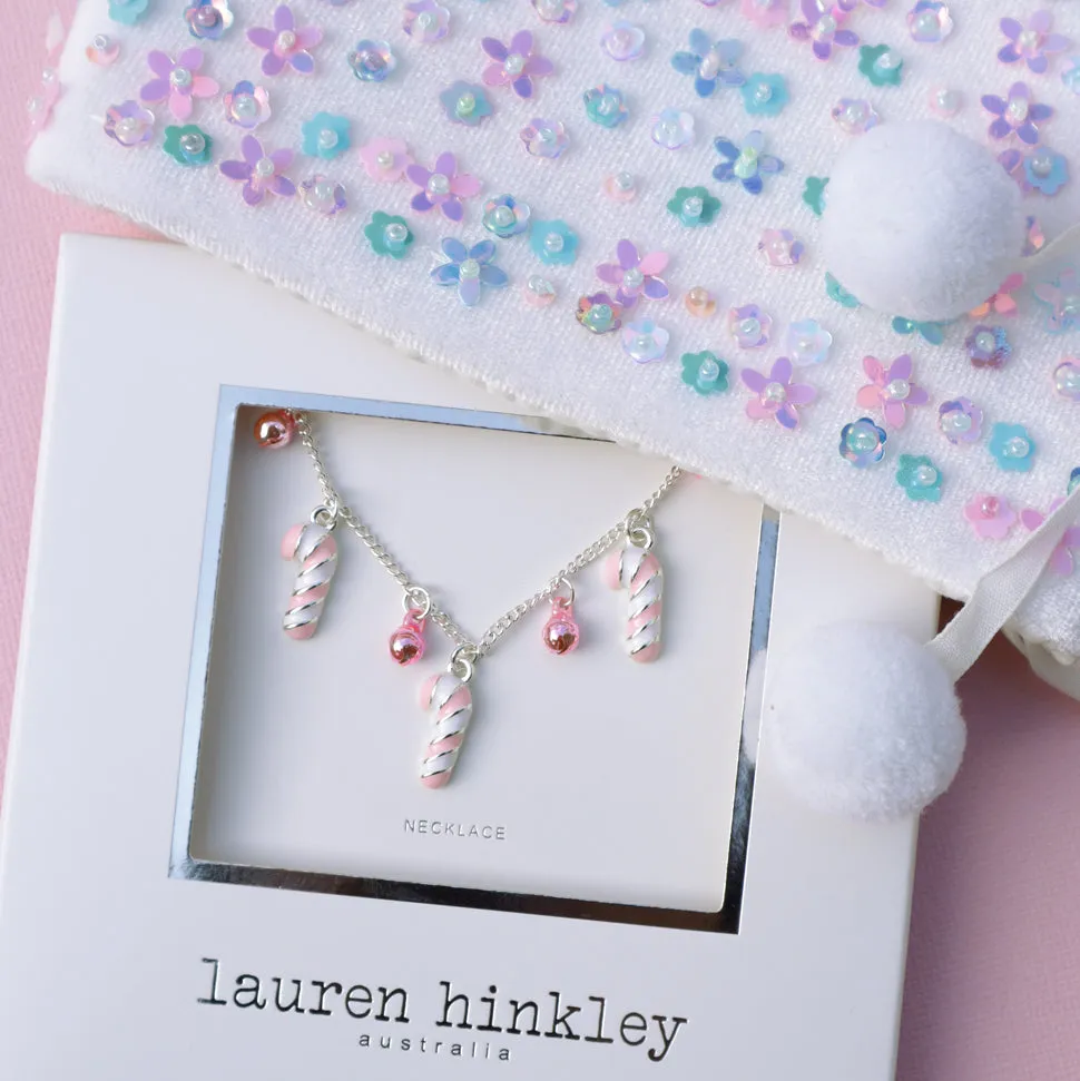 Lauren Hinkley Christmas Necklace | Candy Cane Bells