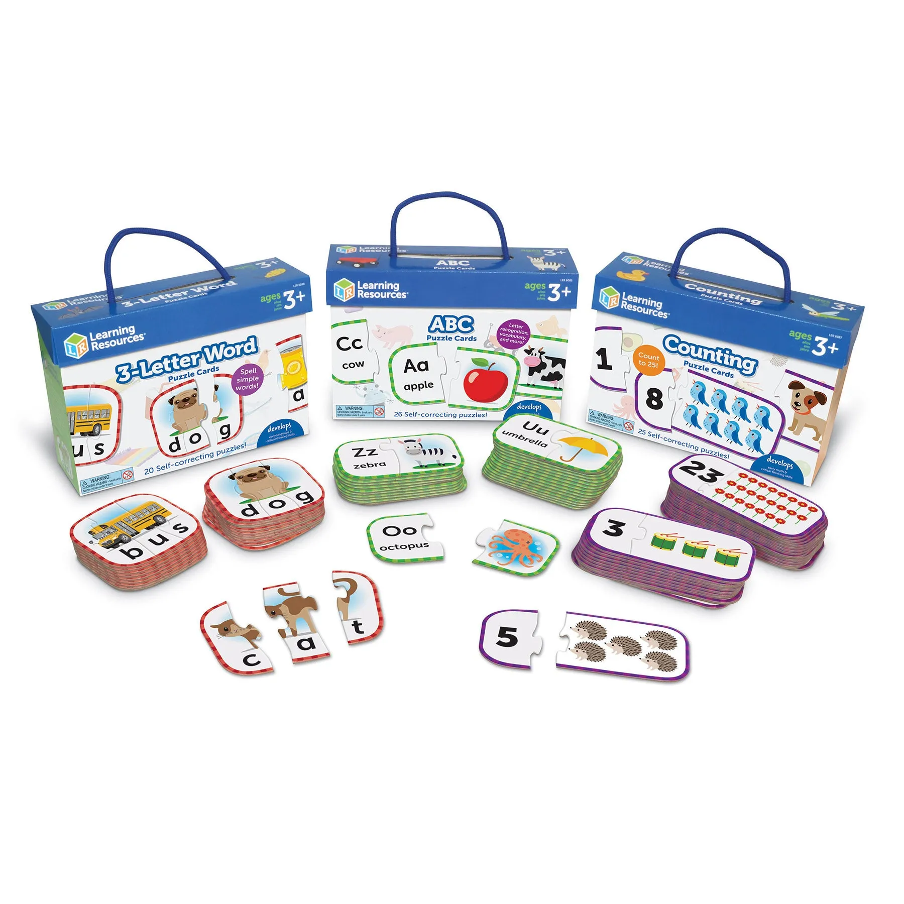 Learning Resources Puzzle Cards - Educational Set for Kids - 71 Pieces