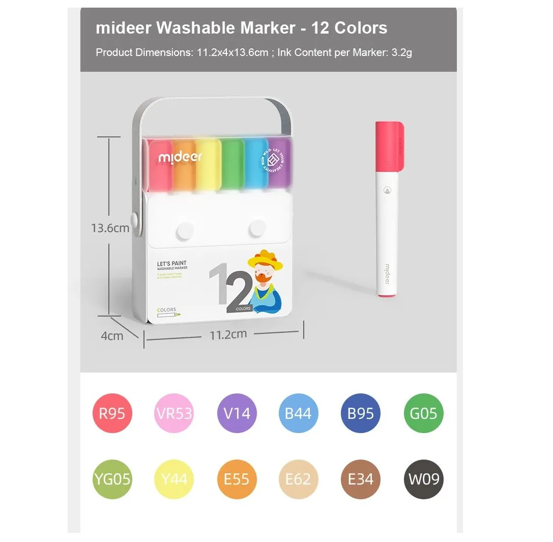 Let's Paint Washable Markers 12 pack