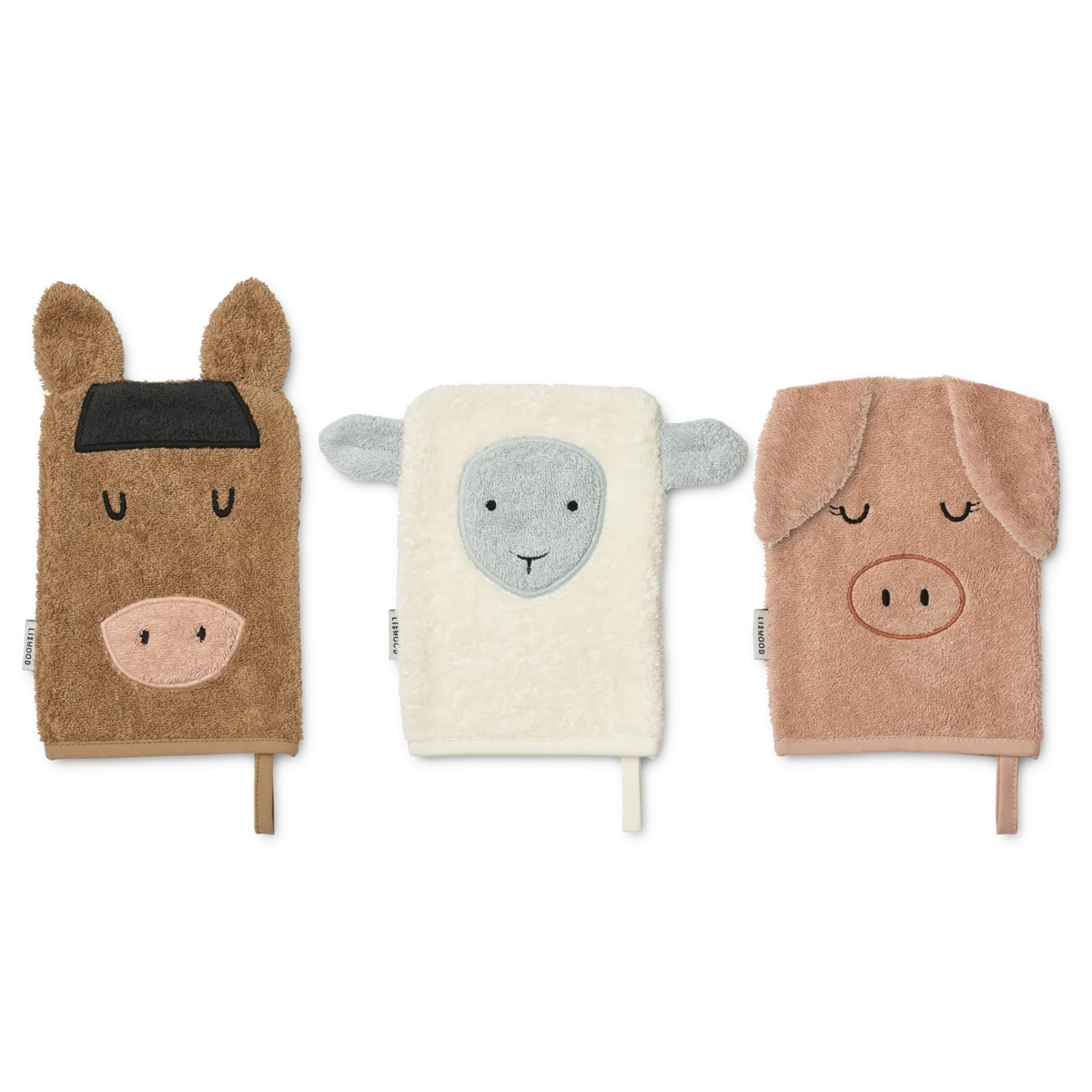 Liewood Sylvester Washcloth 3 Pack | Farm Mix