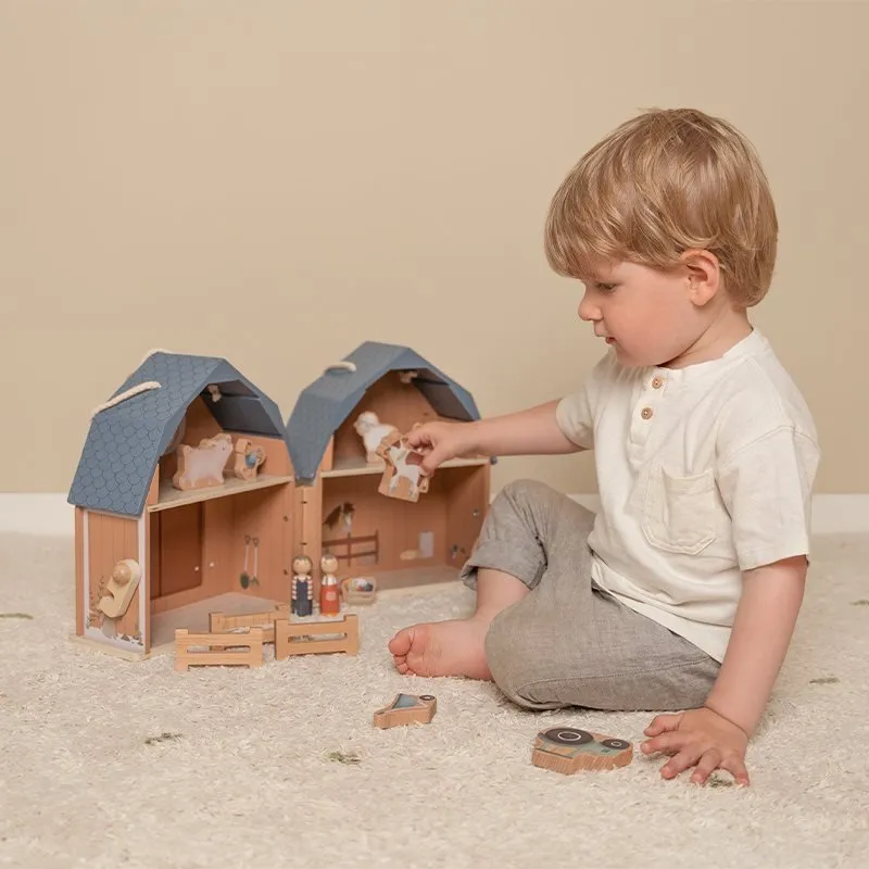 Little Dutch: Wooden Dolls House Play Barn with Figures - Little Farm