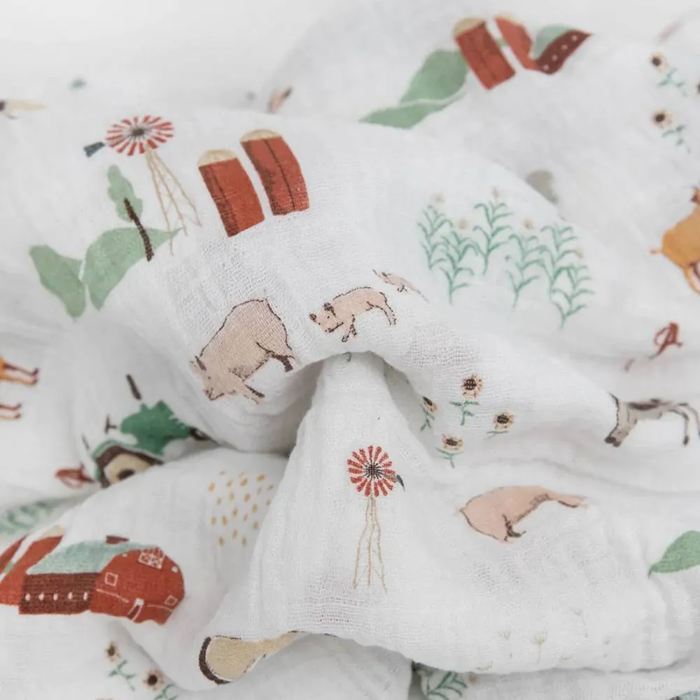 Little Unicorn 3pk Cotton Muslin Swaddle | Farmyard