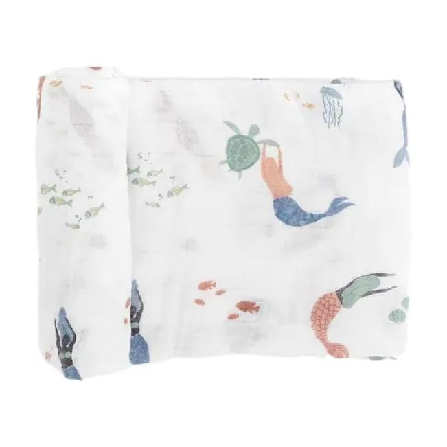 Little Unicorn Single Cotton Muslin Swaddle | Mermaid