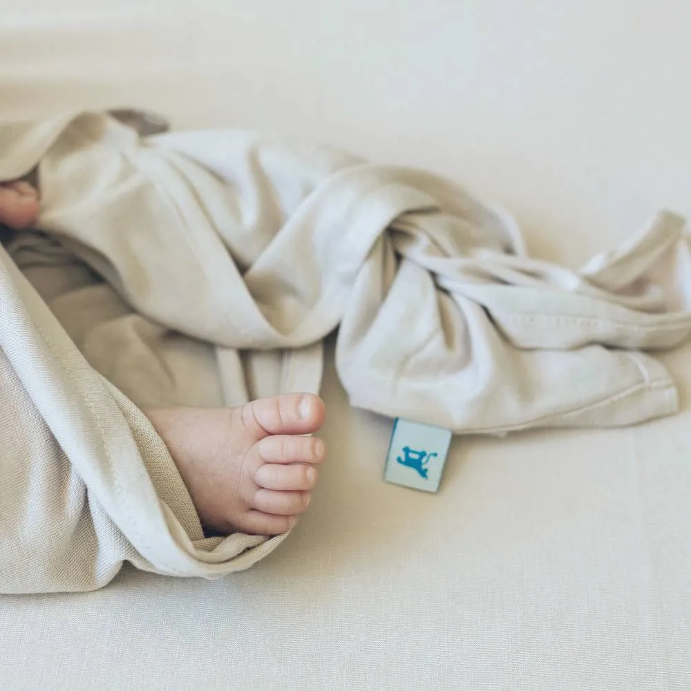 Little Unicorn Stretch Knit Hat & Swaddle Set | Pebble