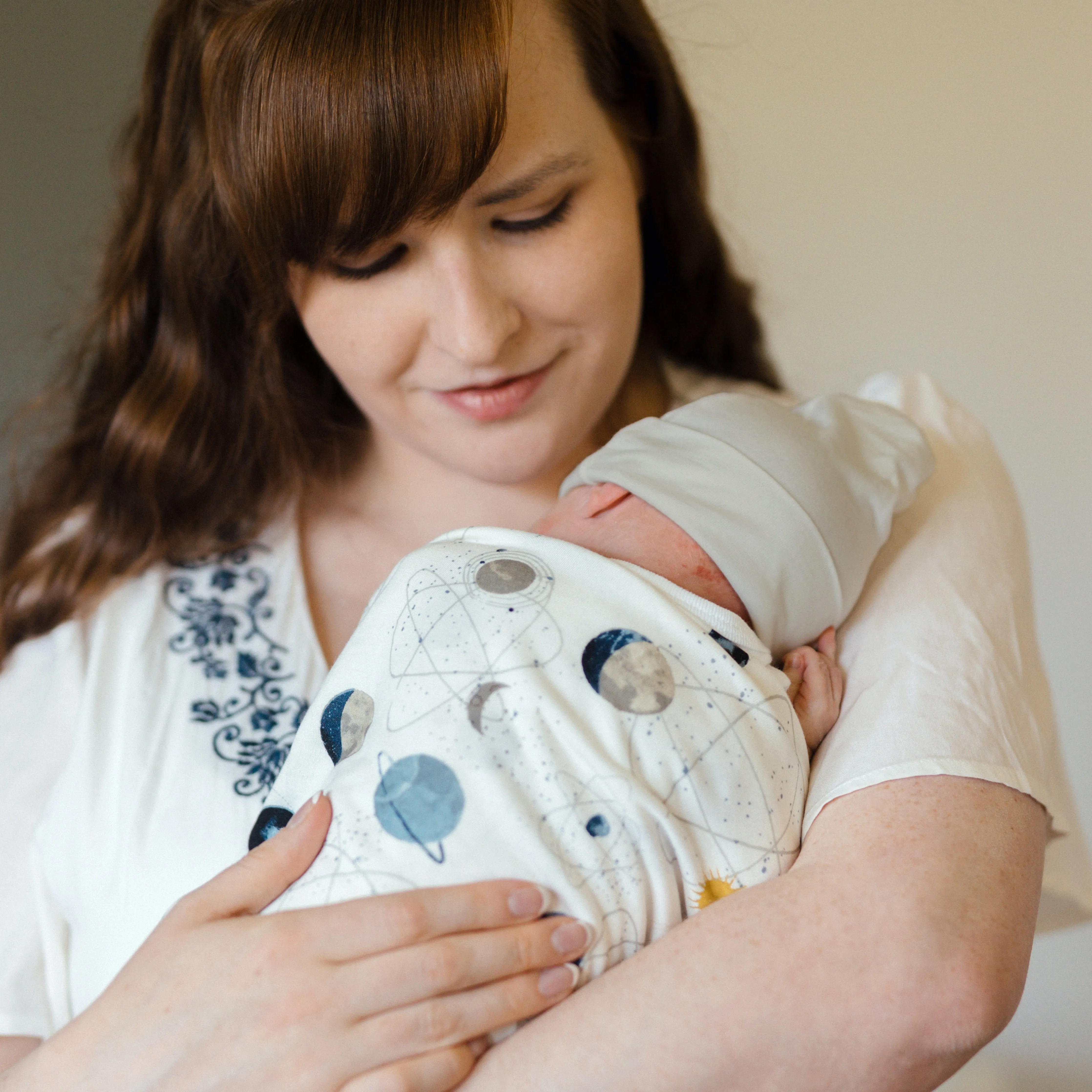 Little Unicorn Stretch Knit Hat & Swaddle Set | Planets