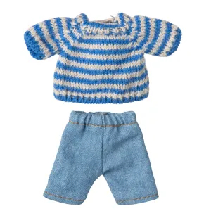Maileg Big Sister/Brother Mouse Clothes, Blue Striped Sweater and Pants