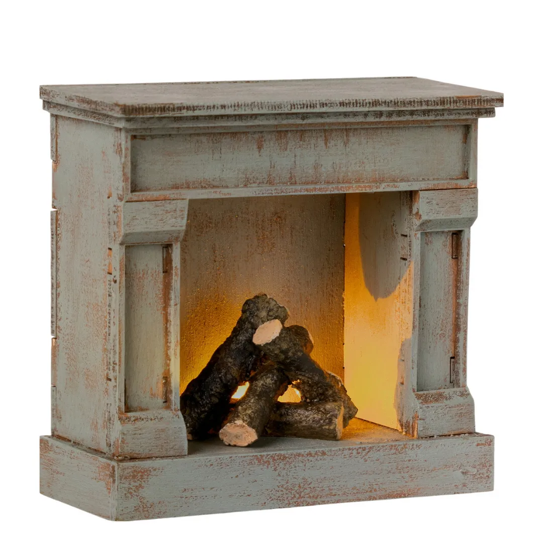 Maileg Furniture MOUSE - Fireplace Vintage Blue