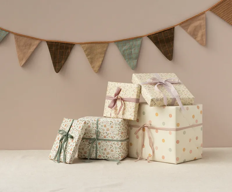 Maileg Gift Wrap Roll | Multi Dots 10m
