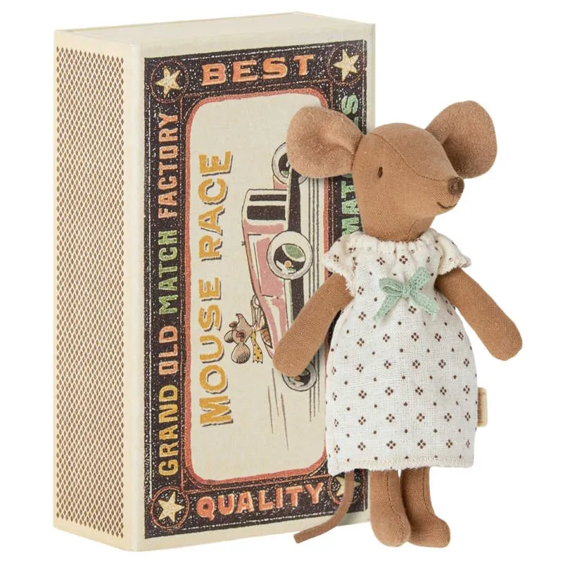Maileg | Mouse Big Sister Brown in Matchbox