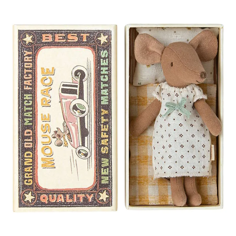 Maileg | Mouse Big Sister Brown in Matchbox