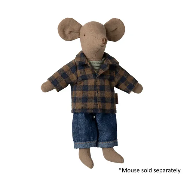 Maileg Mouse Clothing | Brown Checked Shirt and Pants | Dad
