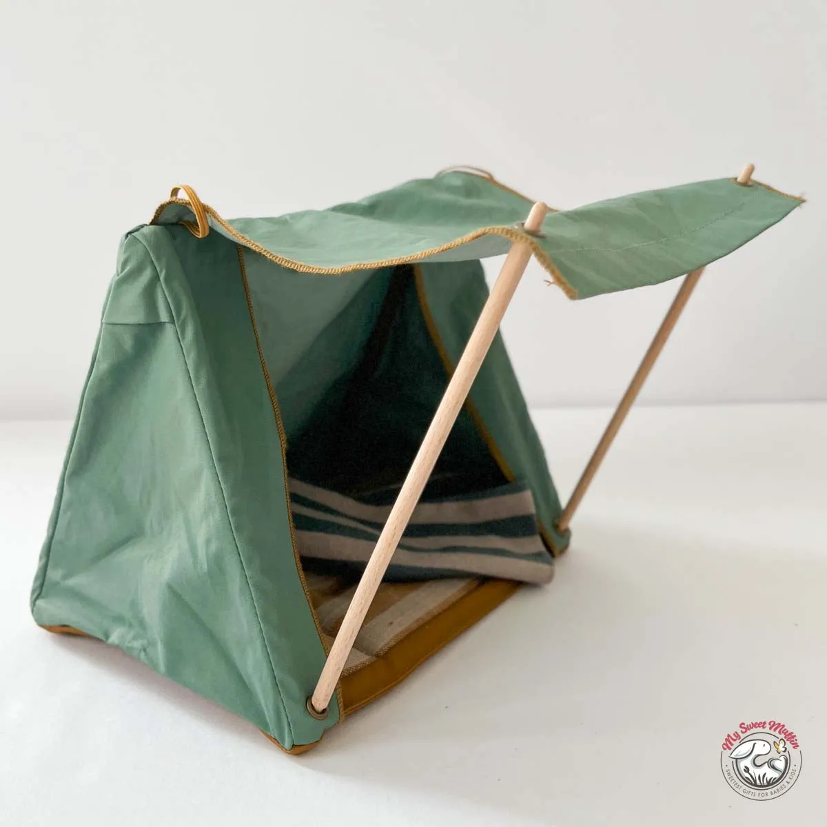 Maileg Mouse Happy Camper Tent, Green