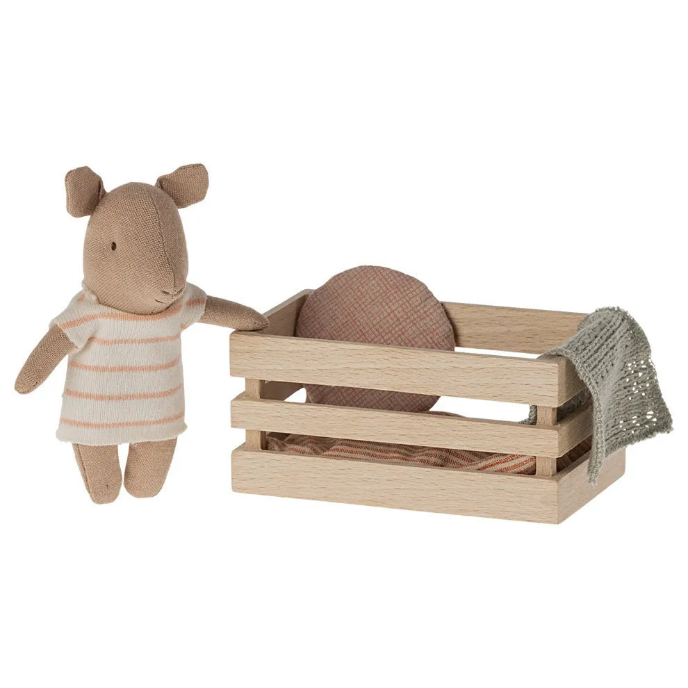 Maileg Pig, Baby in Box - Girl