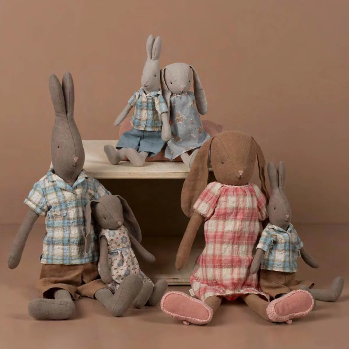 Maileg Rabbit in Checker Shirt, Size 2
