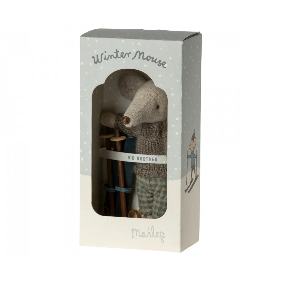 Maileg Winter Mouse with Ski Set, Big Brother
