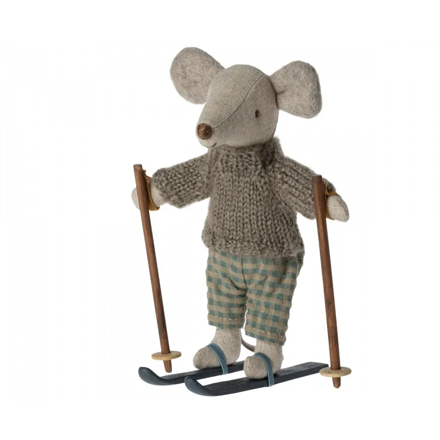 Maileg Winter Mouse with Ski Set, Big Brother