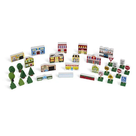Melissa & Doug Wooden Town Play Set