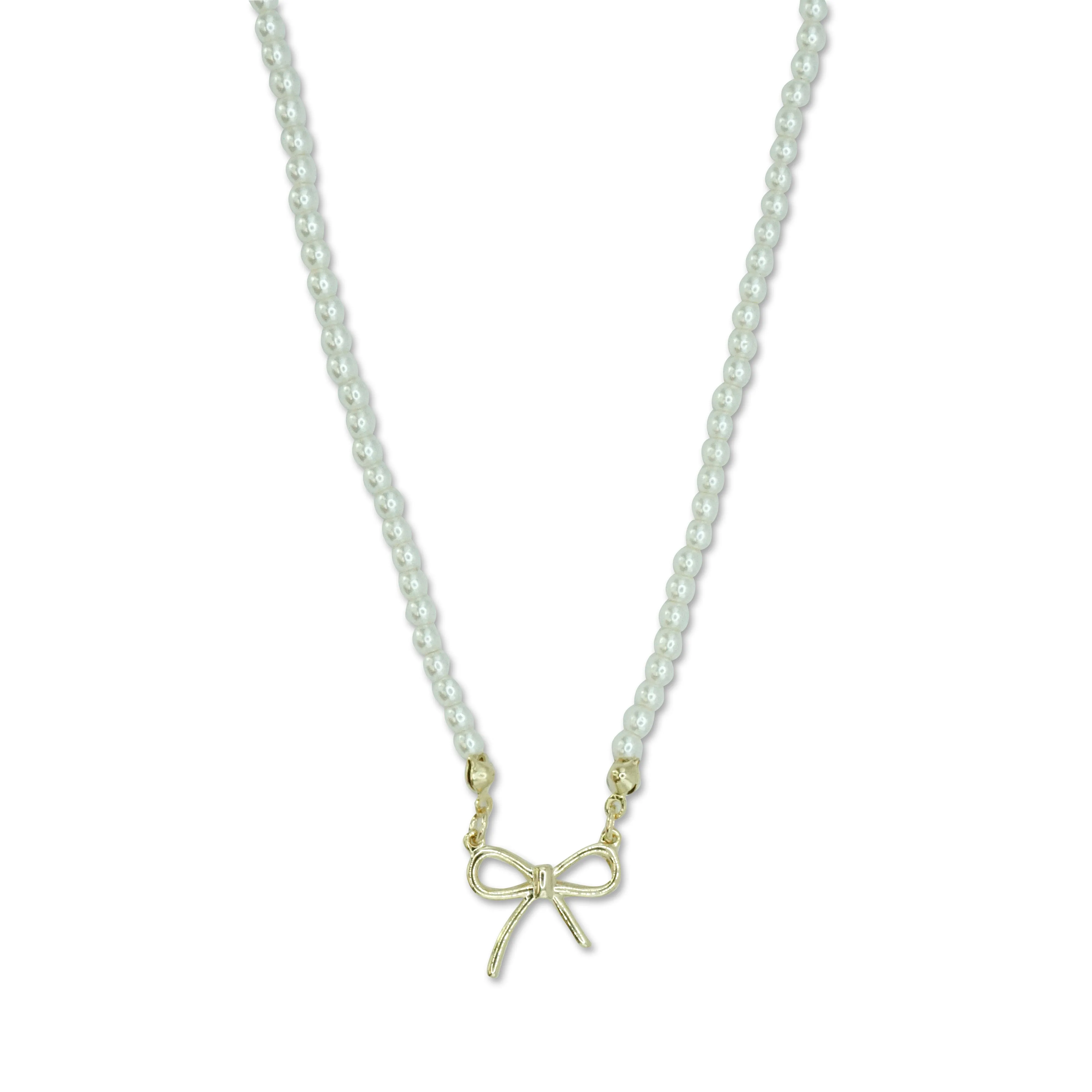 Milk x Soda Necklace | Pearl Ribbon