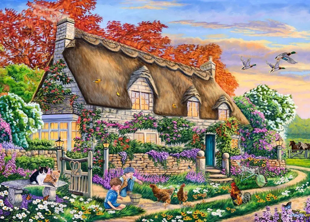 Moments & Memories Feeding The Chickens 1000 Piece Puzzle