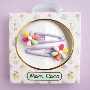 Mon Coco Hair Clip Set | Rainbow Petal