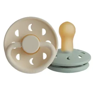 Moon Silicone Pacifier Set of 2 - Cream & Sage