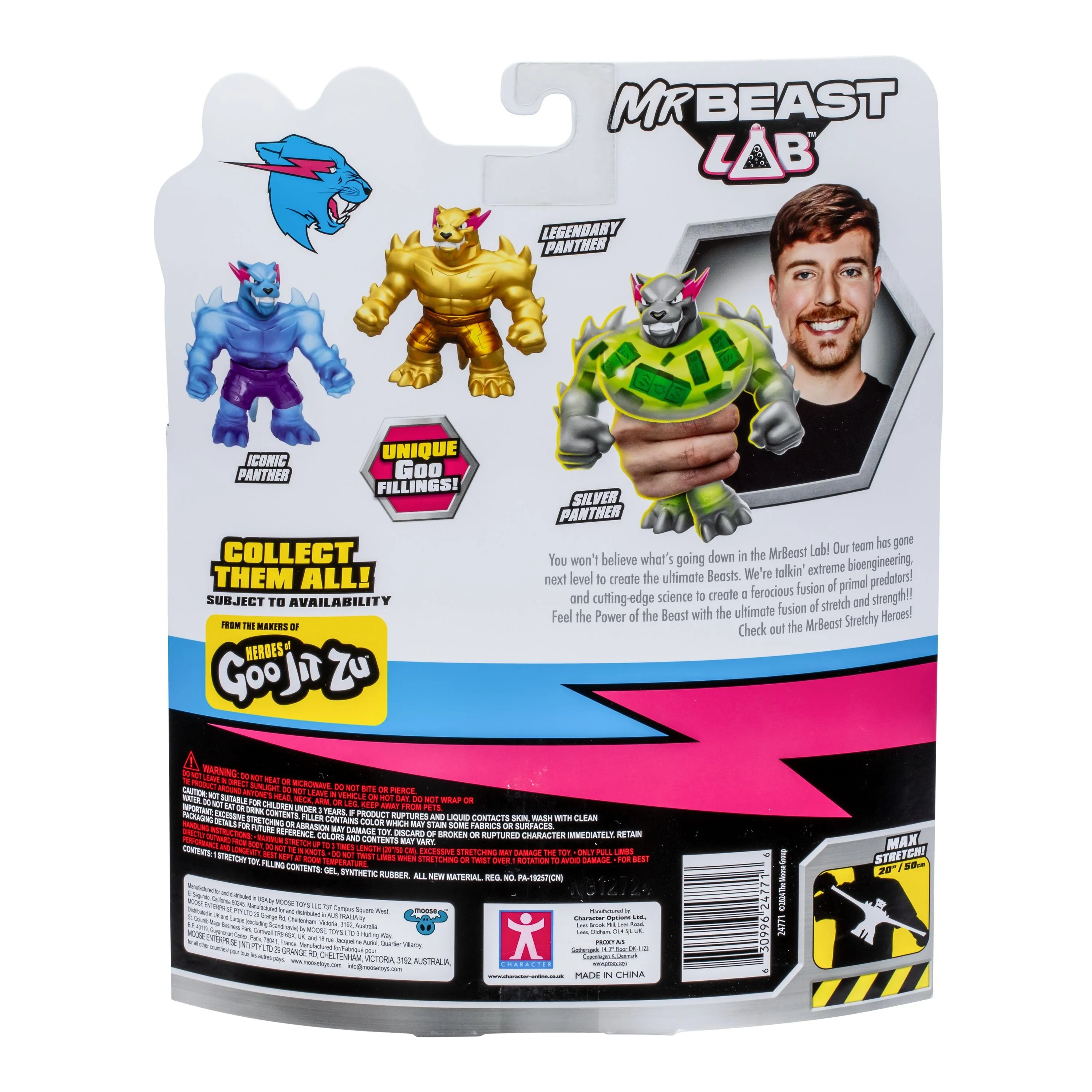 Mr Beast Lab Wave 2 Stretchy Hero Oozey Silver Surprise Panther