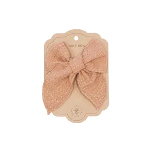 Mrs Ertha Fable Bow Hair Clip | Stripe Coral