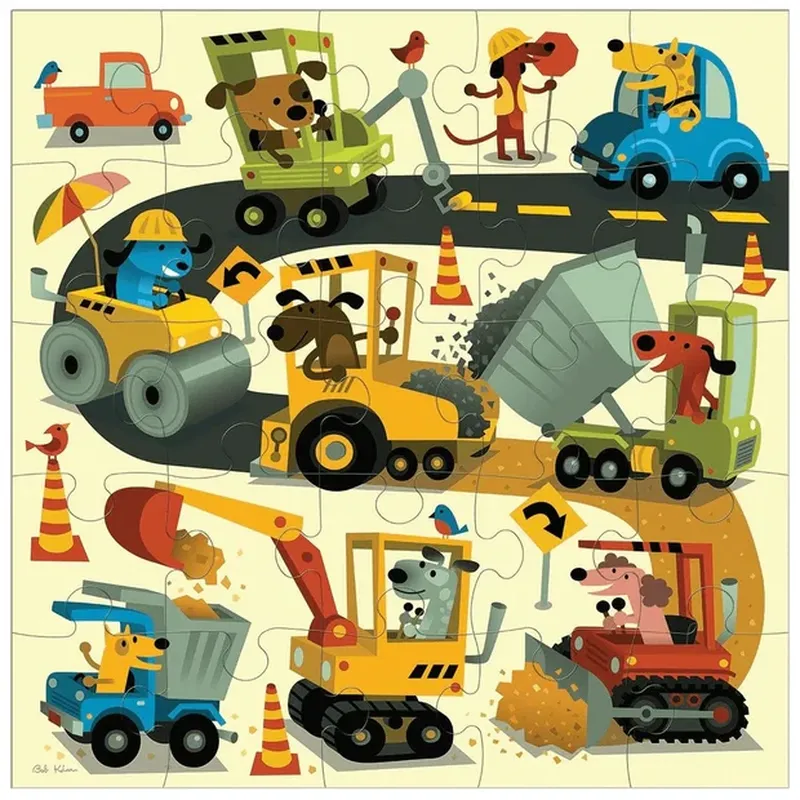 Mud Puppy 25 Piece Jumbo Puzzle Construction