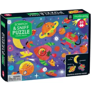 Mud Puppy Scratch & Sniff 60 Piece Puzzle Cosmic Fruits