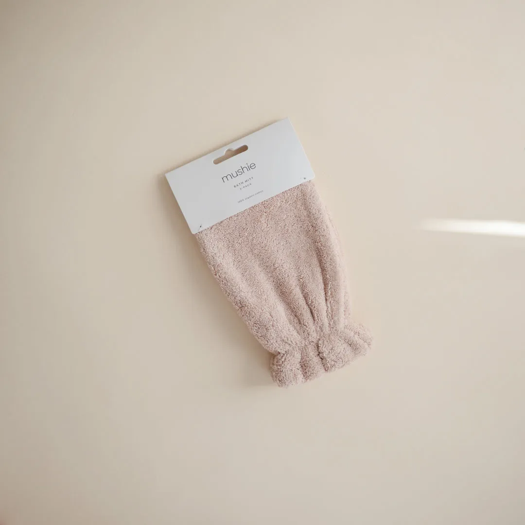 Mushie Bath Mitt 2-Pack | Blush
