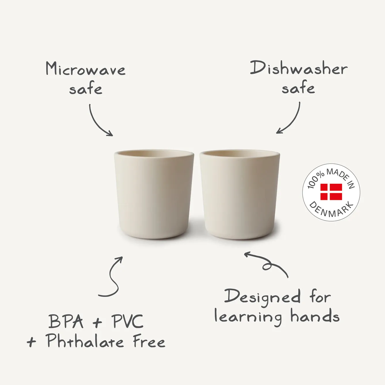 Mushie Dinnerware | Sage | Cup 2 Pack