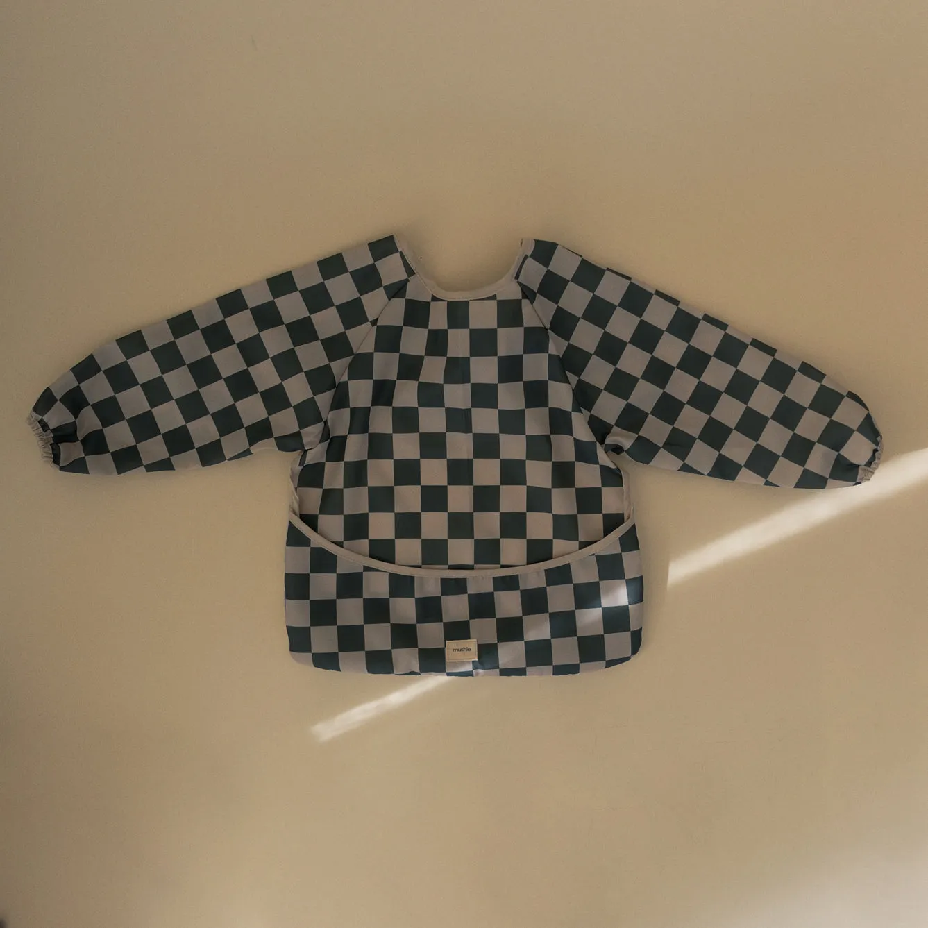 Mushie Long Sleeve Bib | Olive Check