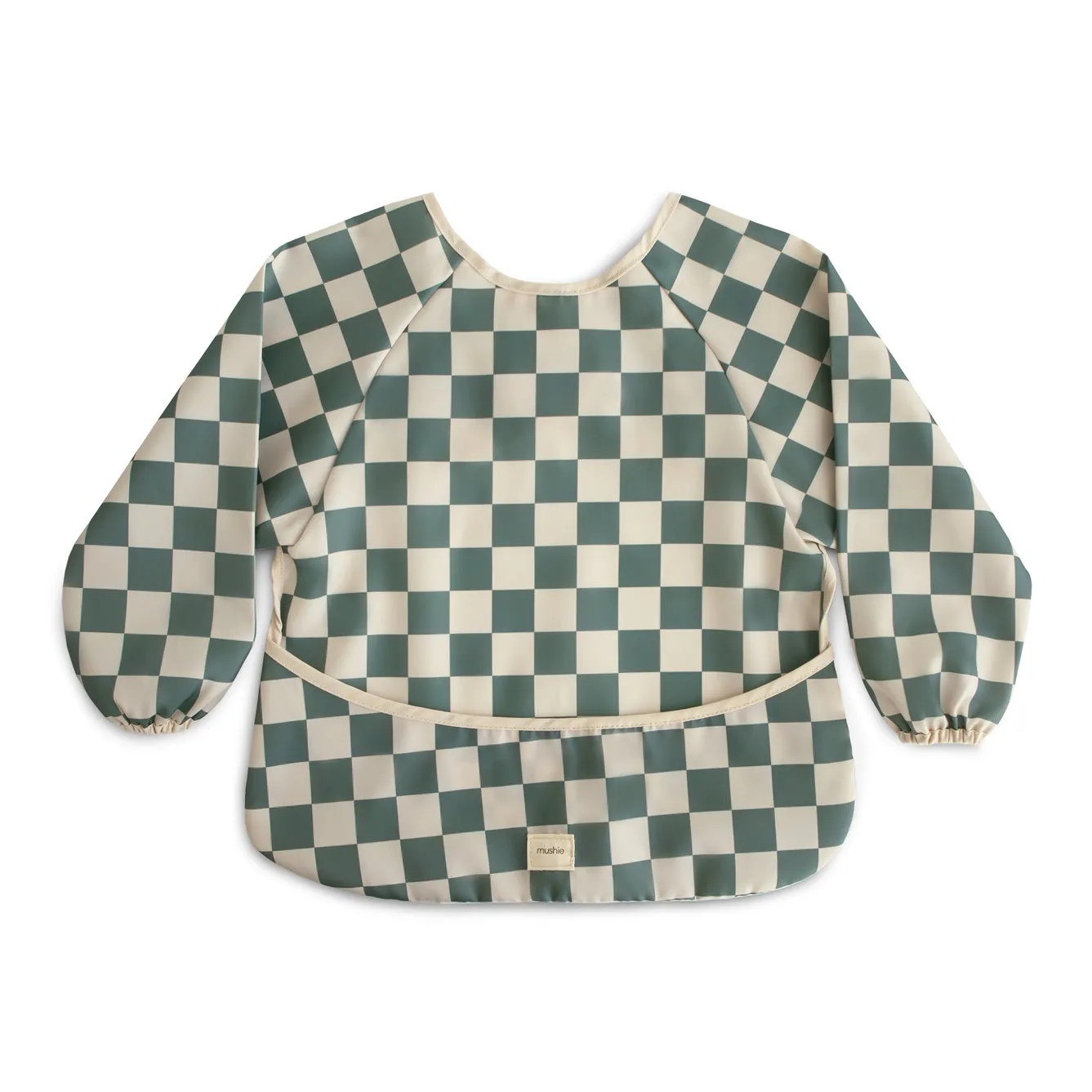 Mushie Long Sleeve Bib | Olive Check