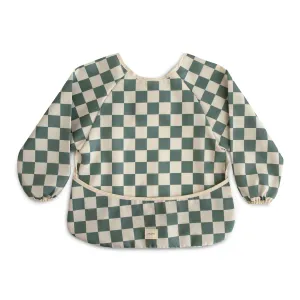 Mushie Long Sleeve Bib | Olive Check
