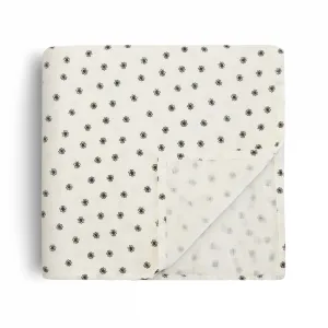 Mushie Swaddle | Black Daisy