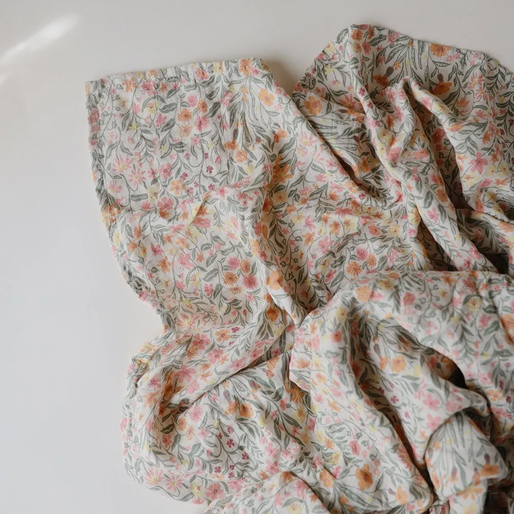 Mushie Swaddle | Pastel Blooms