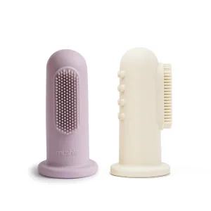 Mushie Toothbrush Finger | Soft Lilac   Ivory