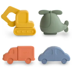 Mushie Toy | Vehicles Mold Free Bath Play Set - 4 Pack
