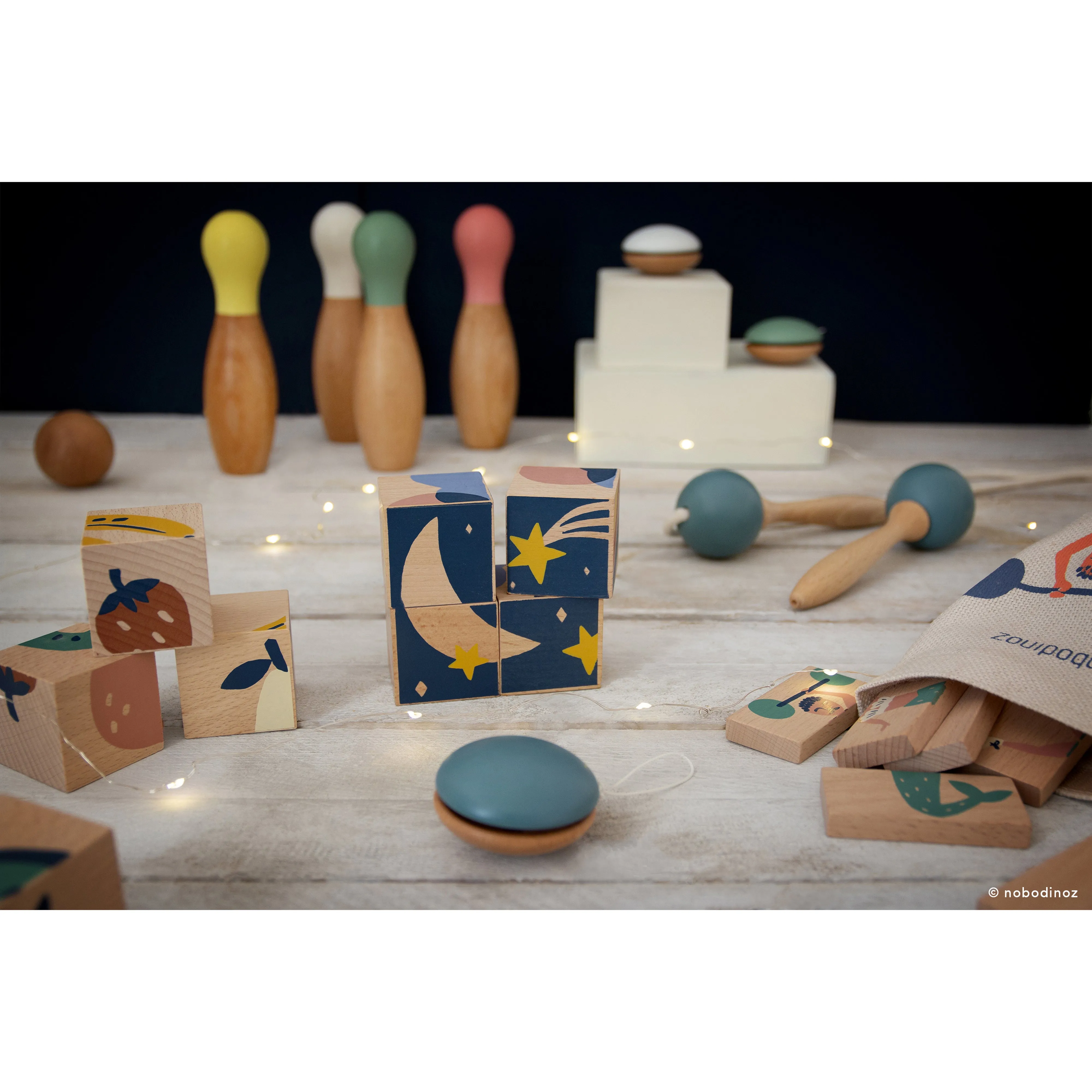 nobodinoz Wild Animals Wooden Blocks
