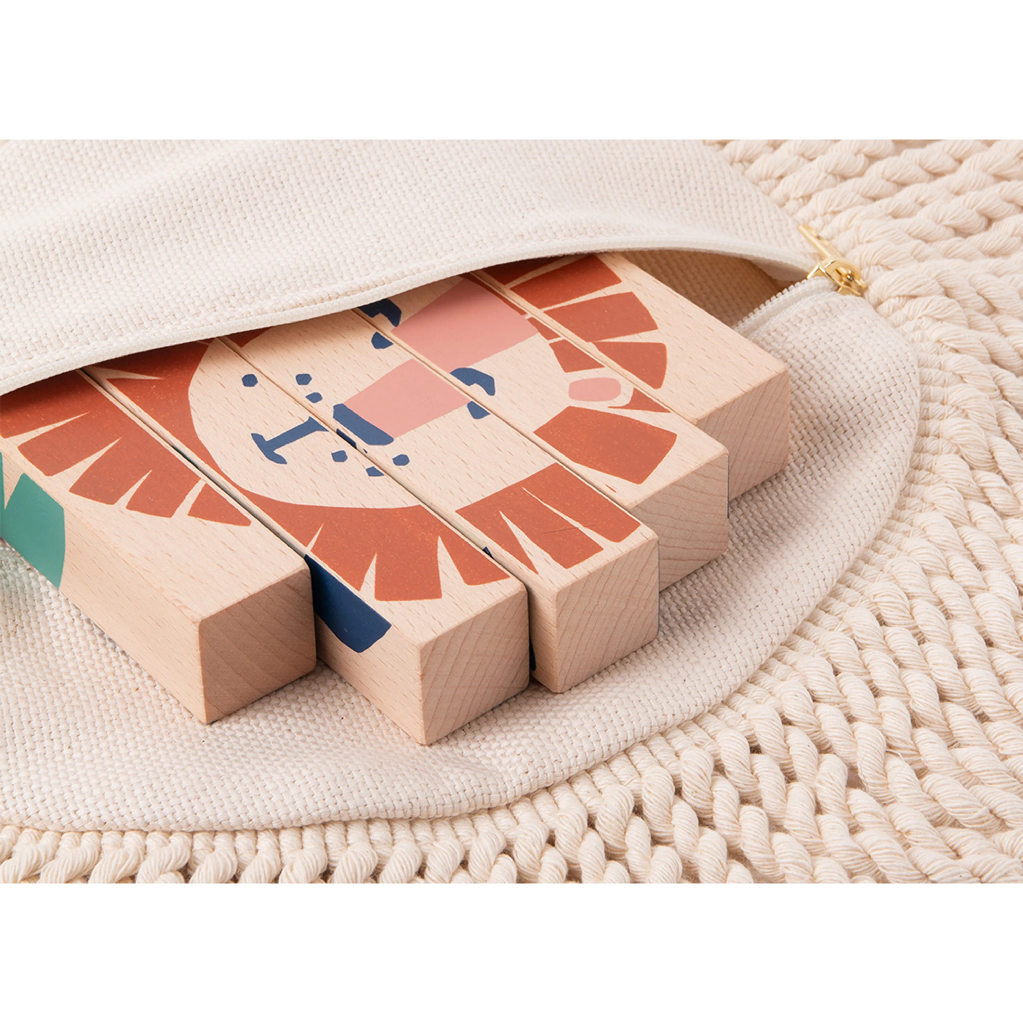 nobodinoz Wild Animals Wooden Blocks