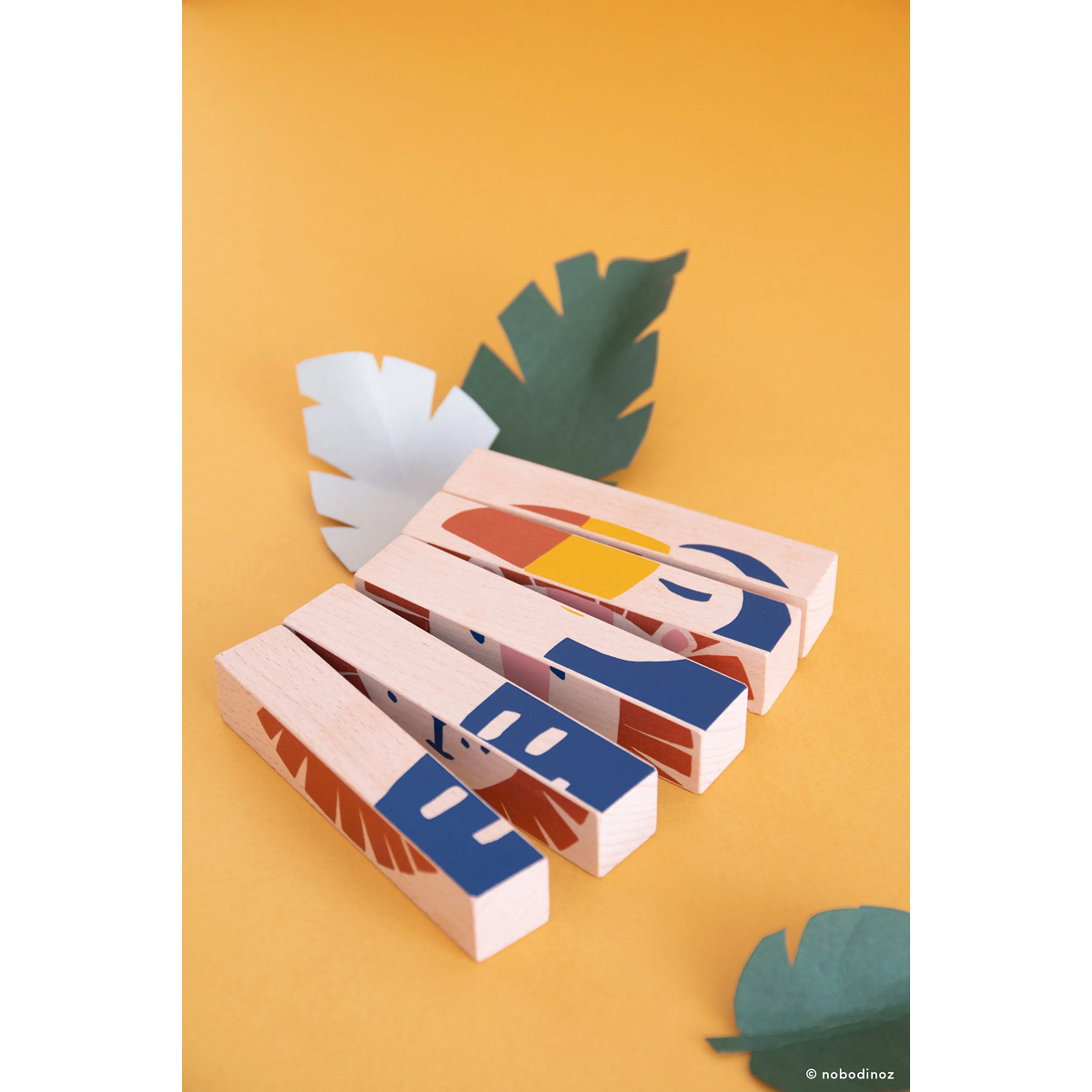nobodinoz Wild Animals Wooden Blocks