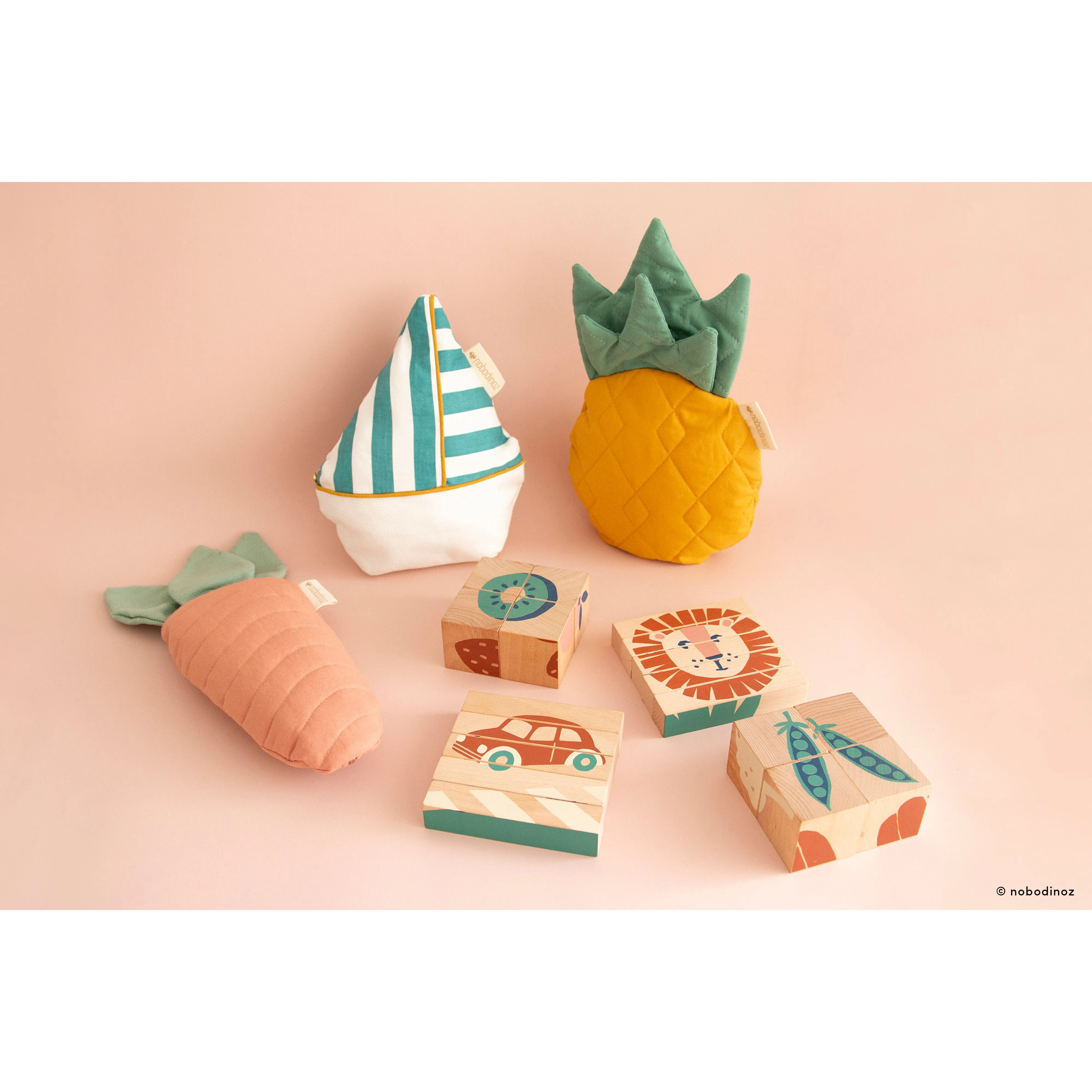 nobodinoz Wild Animals Wooden Blocks