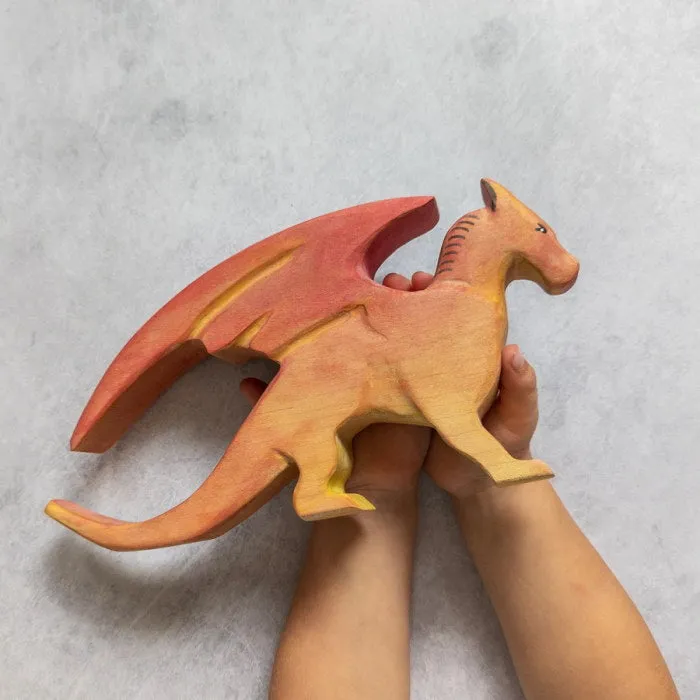 NOM Handcrafted | Large Fire Dragon Red
