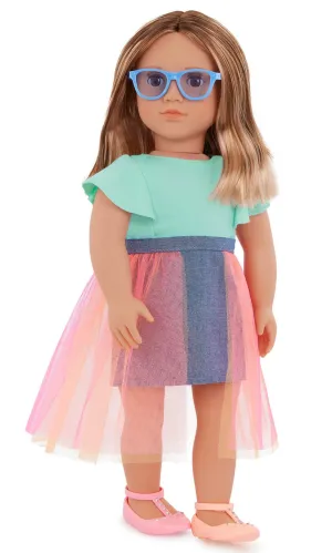 Our Generation 18 Inch Regular Doll With Denim & Tulle Skirt Lisa