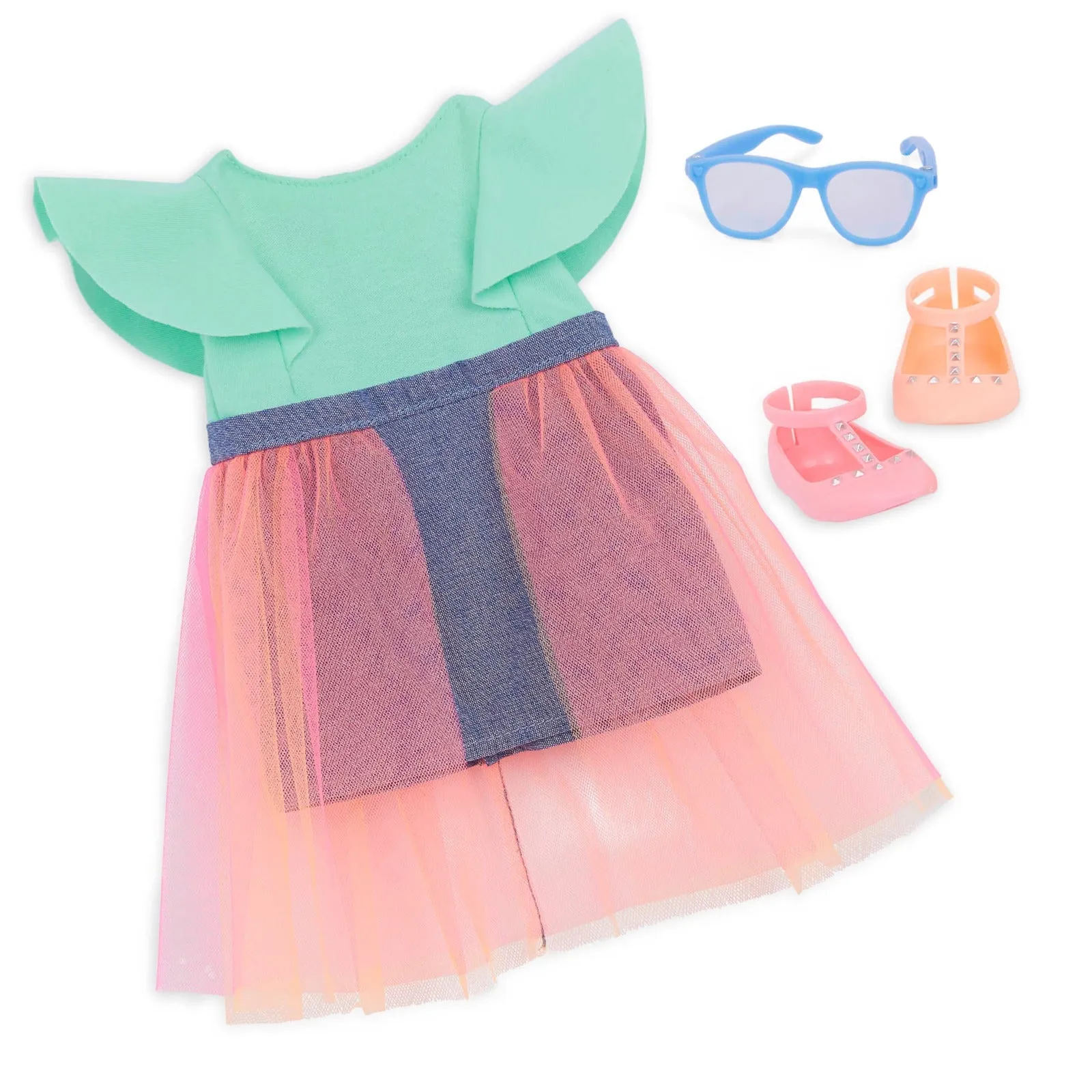 Our Generation 18 Inch Regular Doll With Denim & Tulle Skirt Lisa