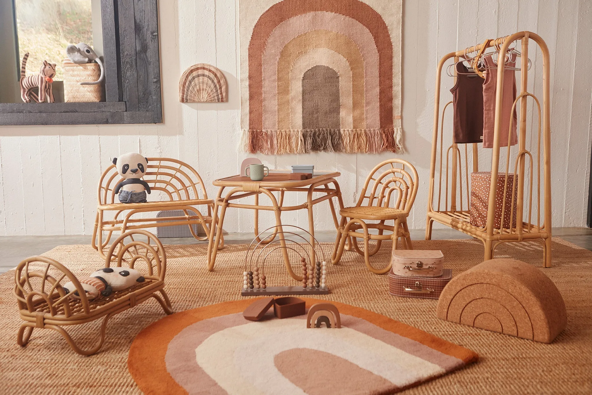 OYOY Cork Stool | Rainbow